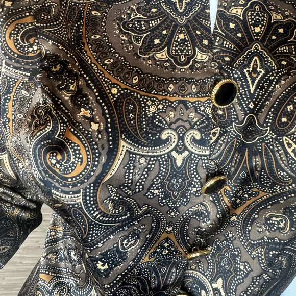 Vintage Silk Paisley Print Blazer - Picture 4 of 5